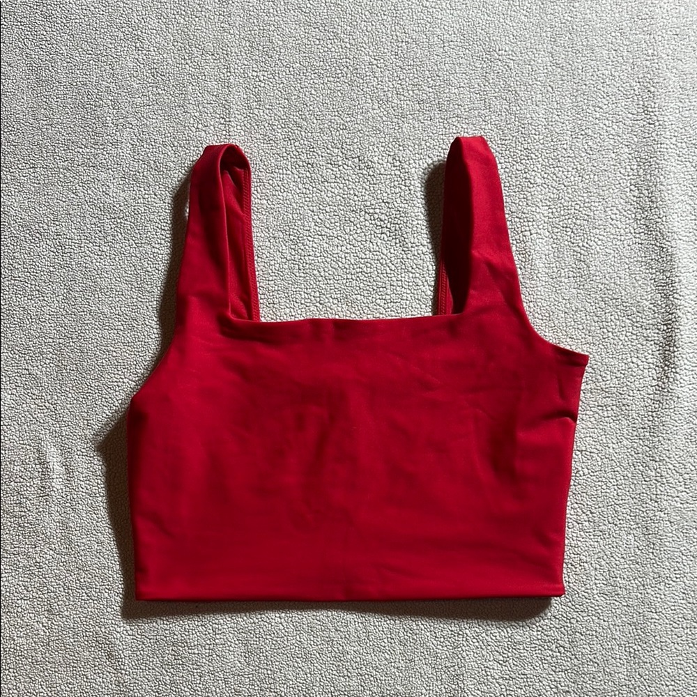 Abercrombie & Fitch Red Fitted Crop Tank Top